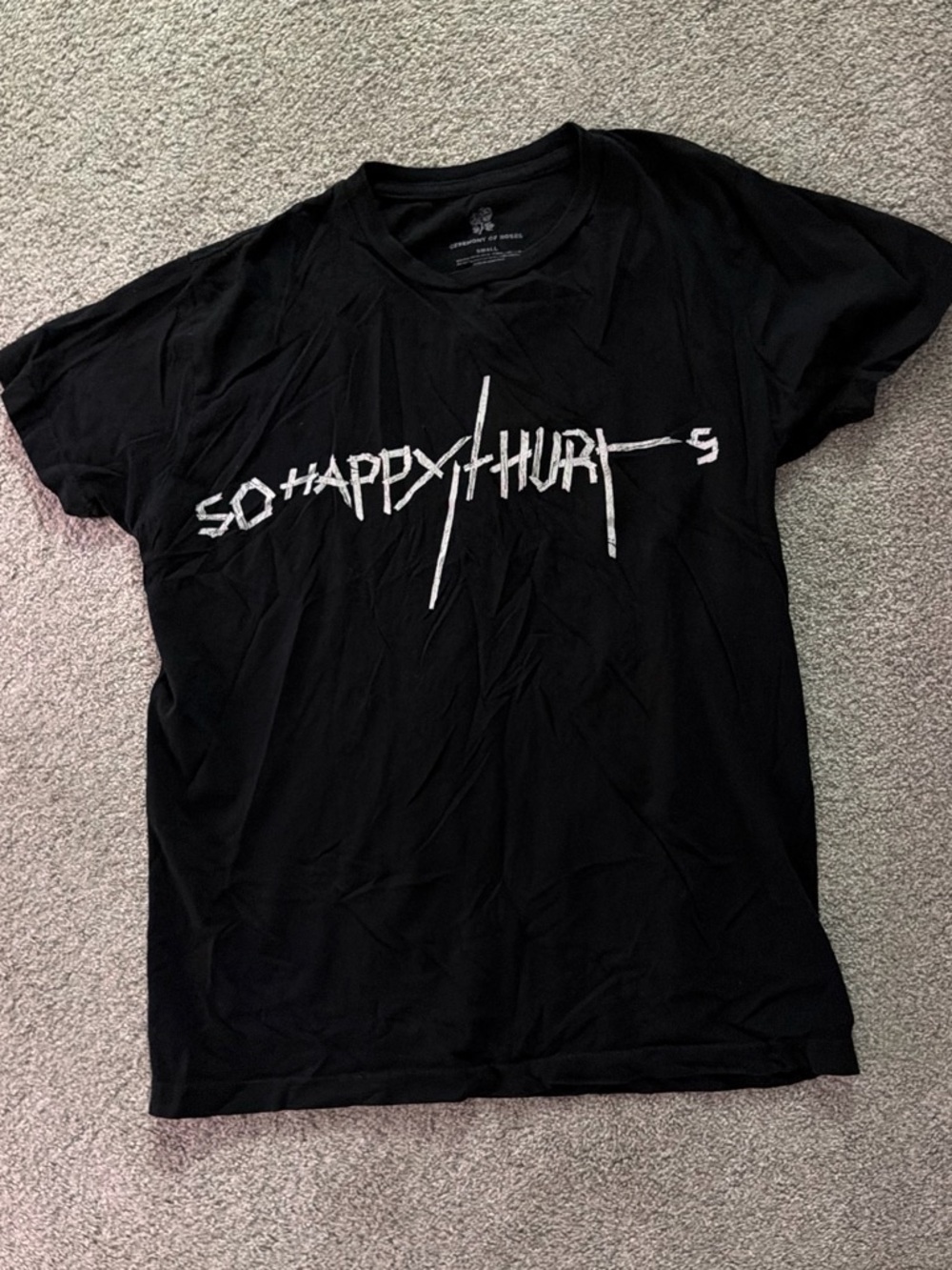 So Happy It Hurts Graphic Tee - Black